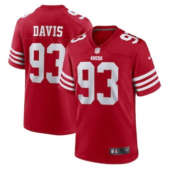 mens nike kalia davis scarlet san francisco 49ers game playe